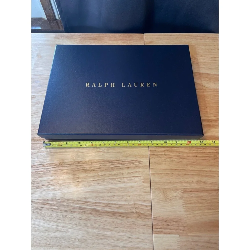 Ralph Lauren Navy Blue Gold Lettering Large Gift‎ Box 12.5x9.5x1.5 Empty Storage